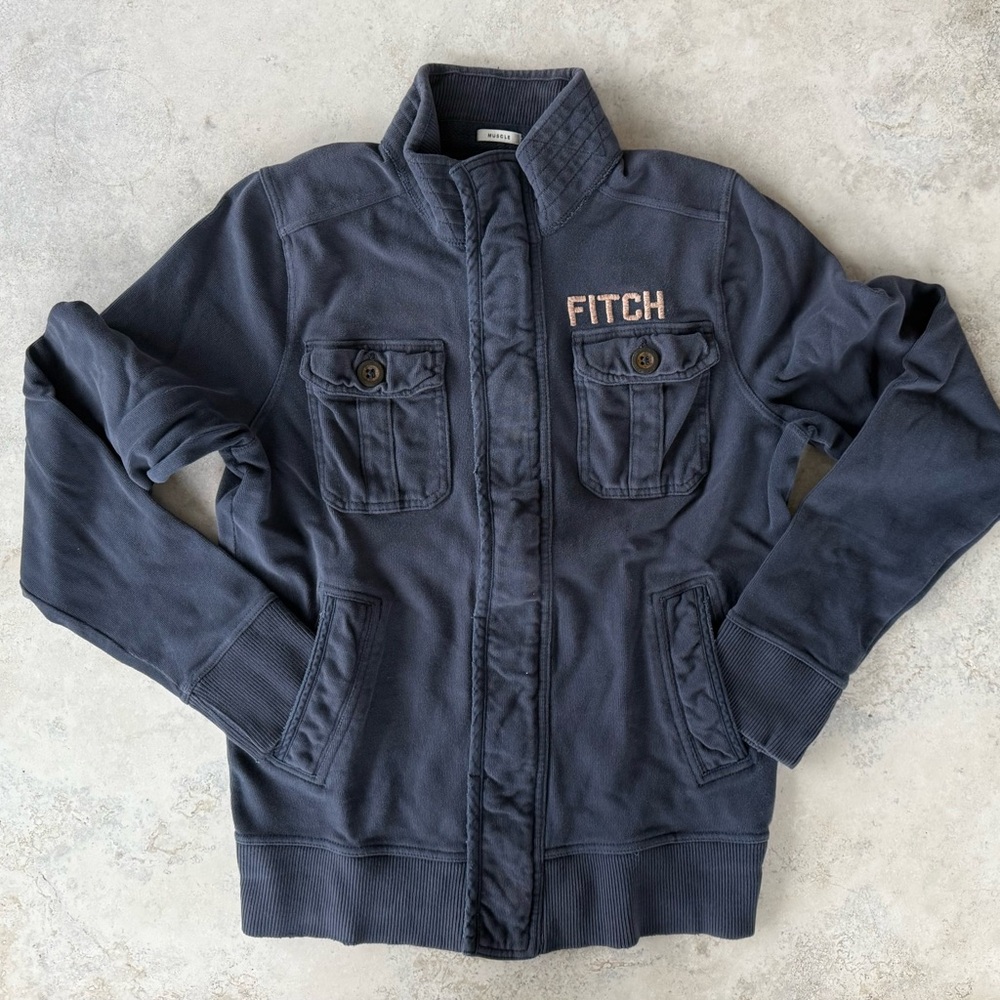Abercrombie & Fitch Zip-Up Blue Sweatershirt